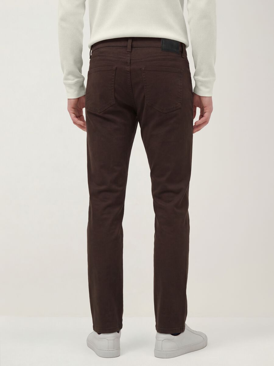 Brown denim jeans in stretch cotton, slim fit_3