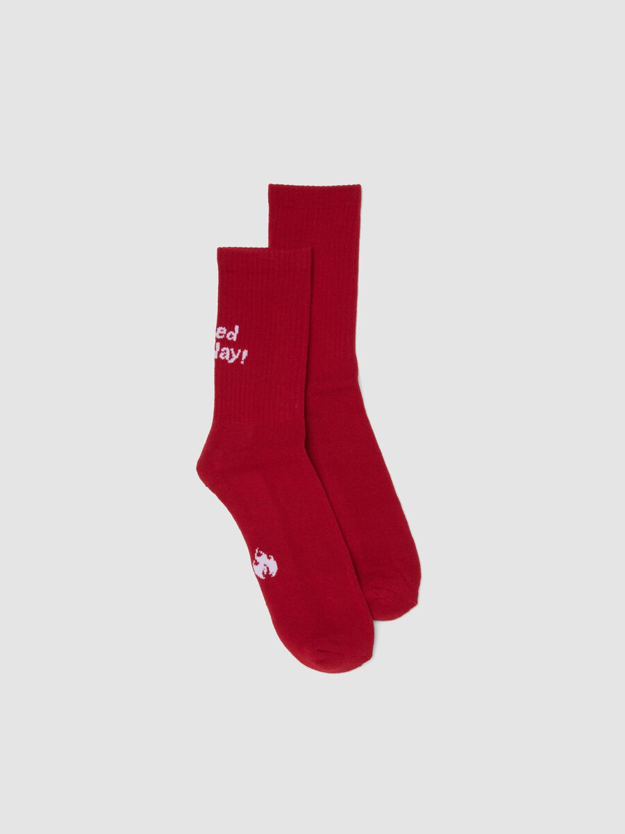 Red stretch-cotton sports socks_0