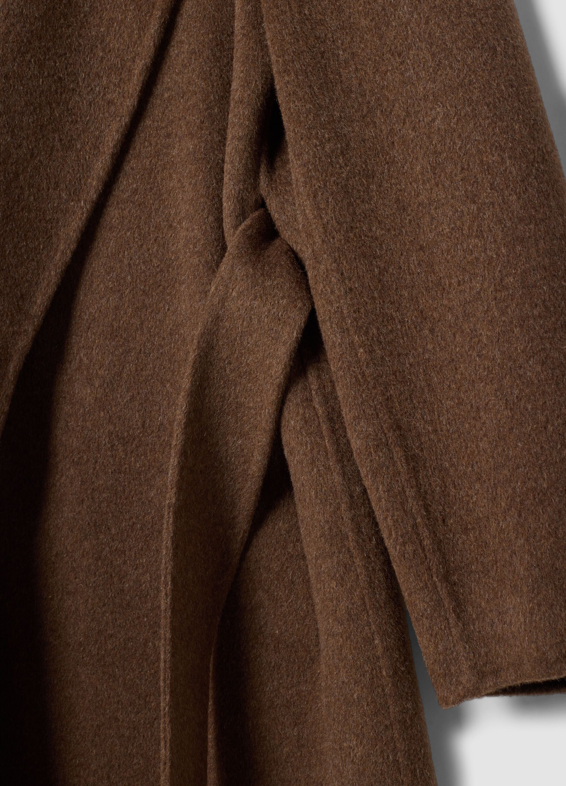 Cappotto lungo marrone in misto lana, cashmere e viscosa regular fit