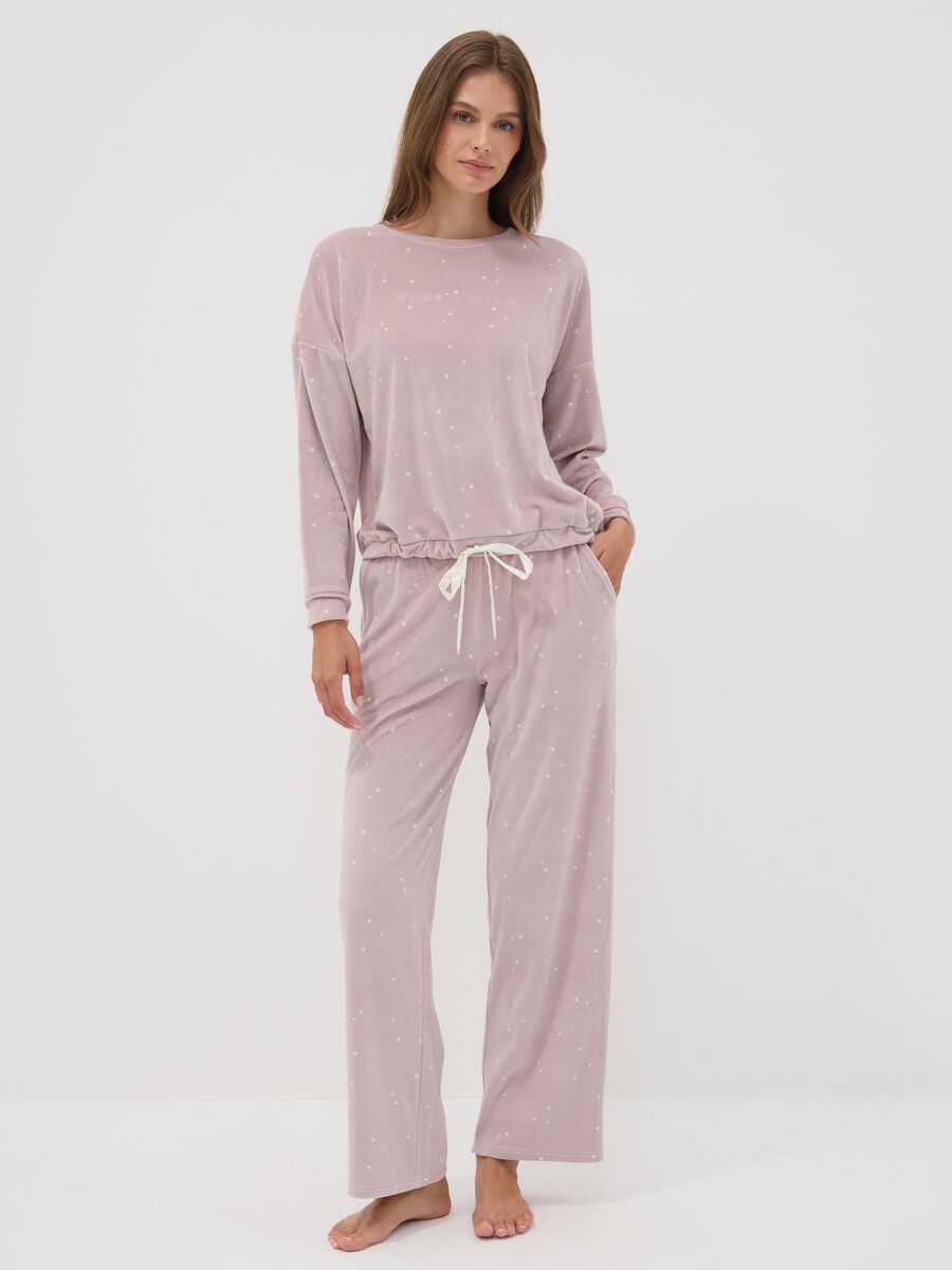 Purple star-print stretch pyjama trousers_0