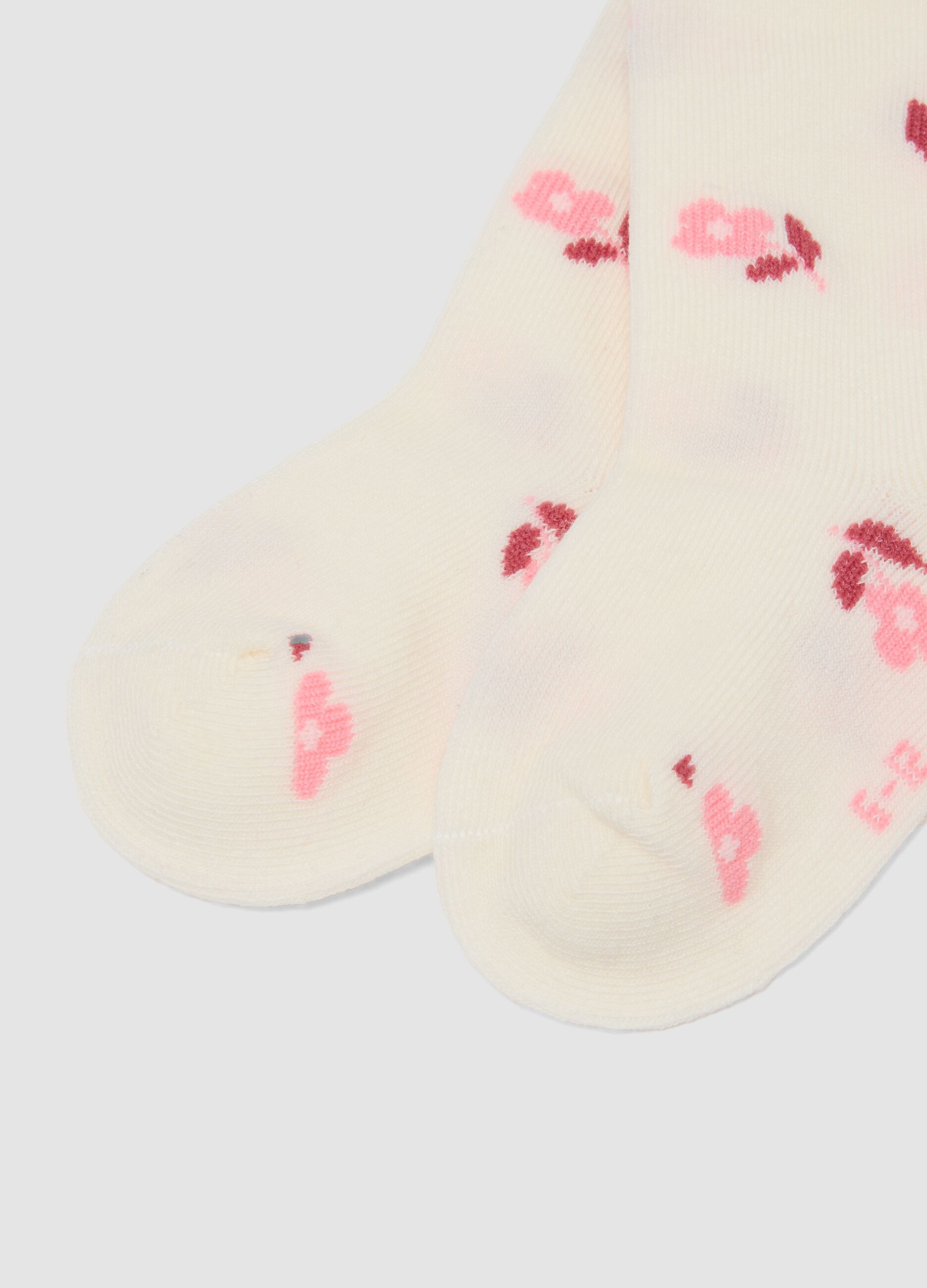 Tripack di calze lunghe rosa in cotone organico elasticizzato