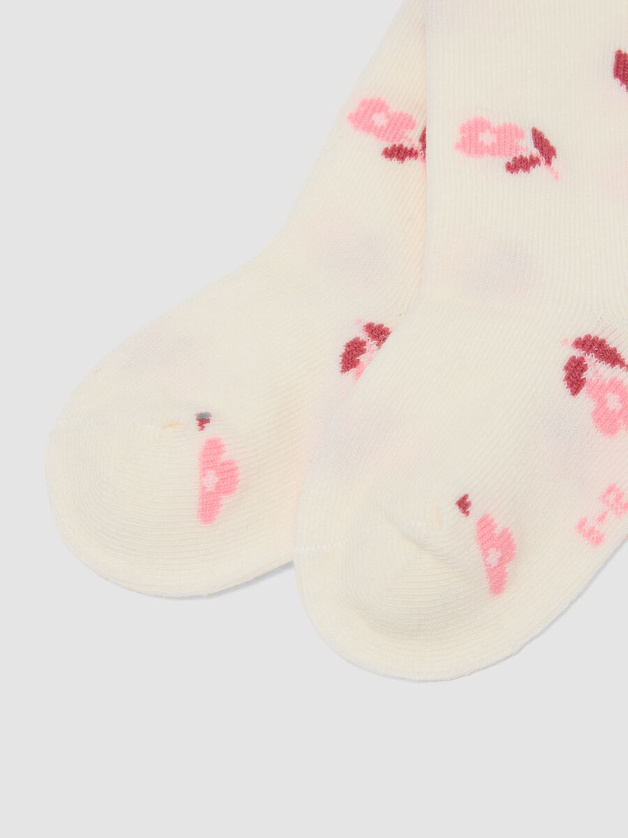 Tripack di calze lunghe rosa in cotone organico elasticizzato_1