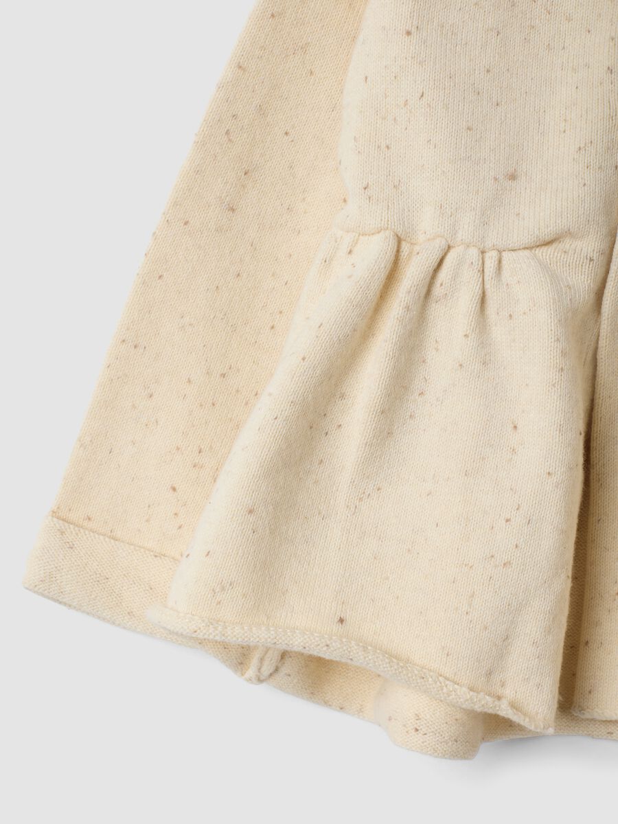 White crew-neck cardigan in organic cotton blend, regular fit_3