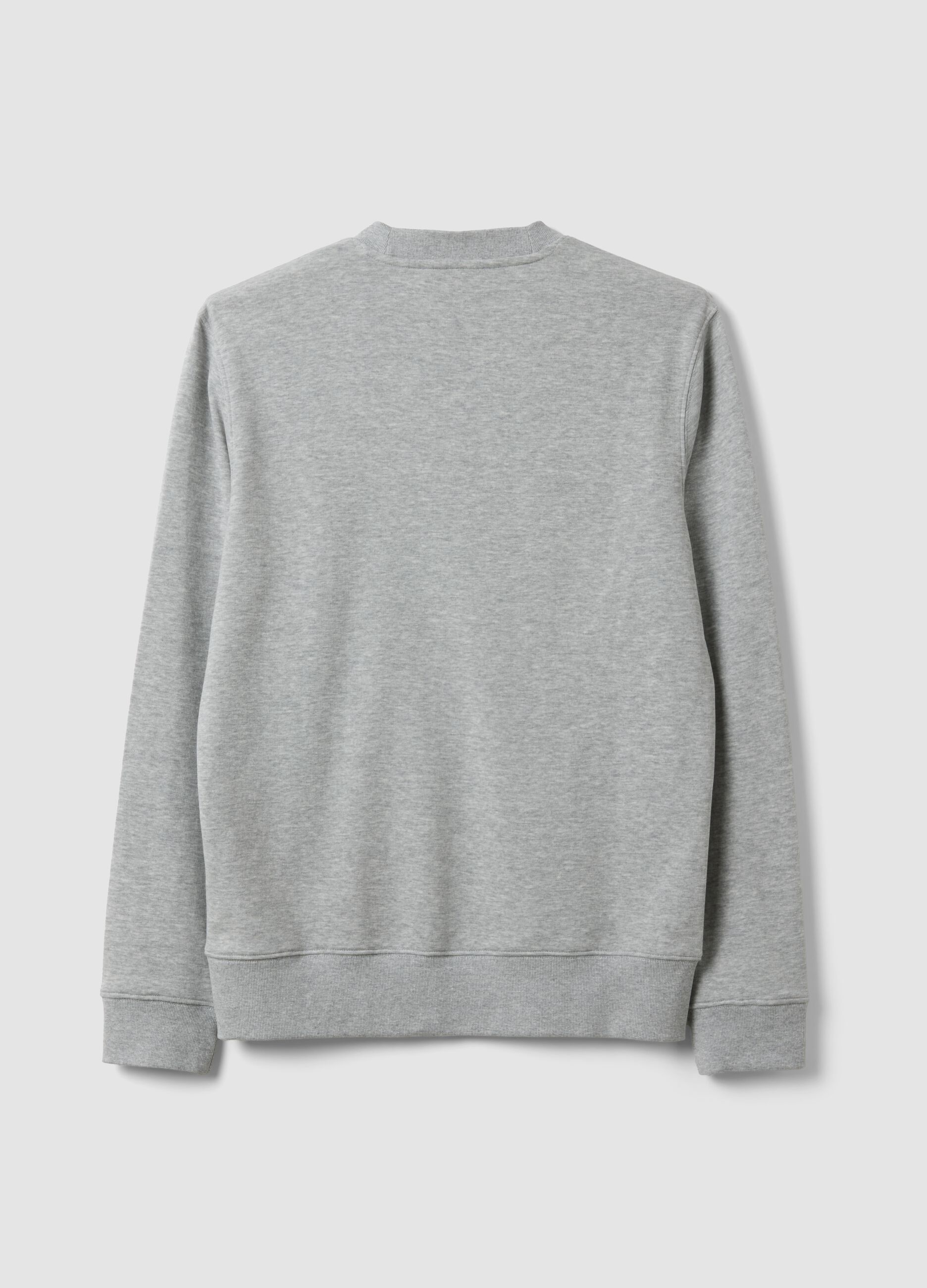 Grey crew-neck sweatshirt in cotton blend, regular fit