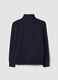 Blue cotton-blend half-zip sweatshirt with crew neck_2