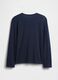 Blue long-sleeve pure cotton T-shirt with GAP logo_1