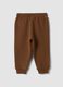 Brown pure cotton over-fit joggers with teddy bear print_1