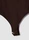 Brown bodysuit in breathable stretch fabric with wide neckline ALTAVIA STUDIO_5