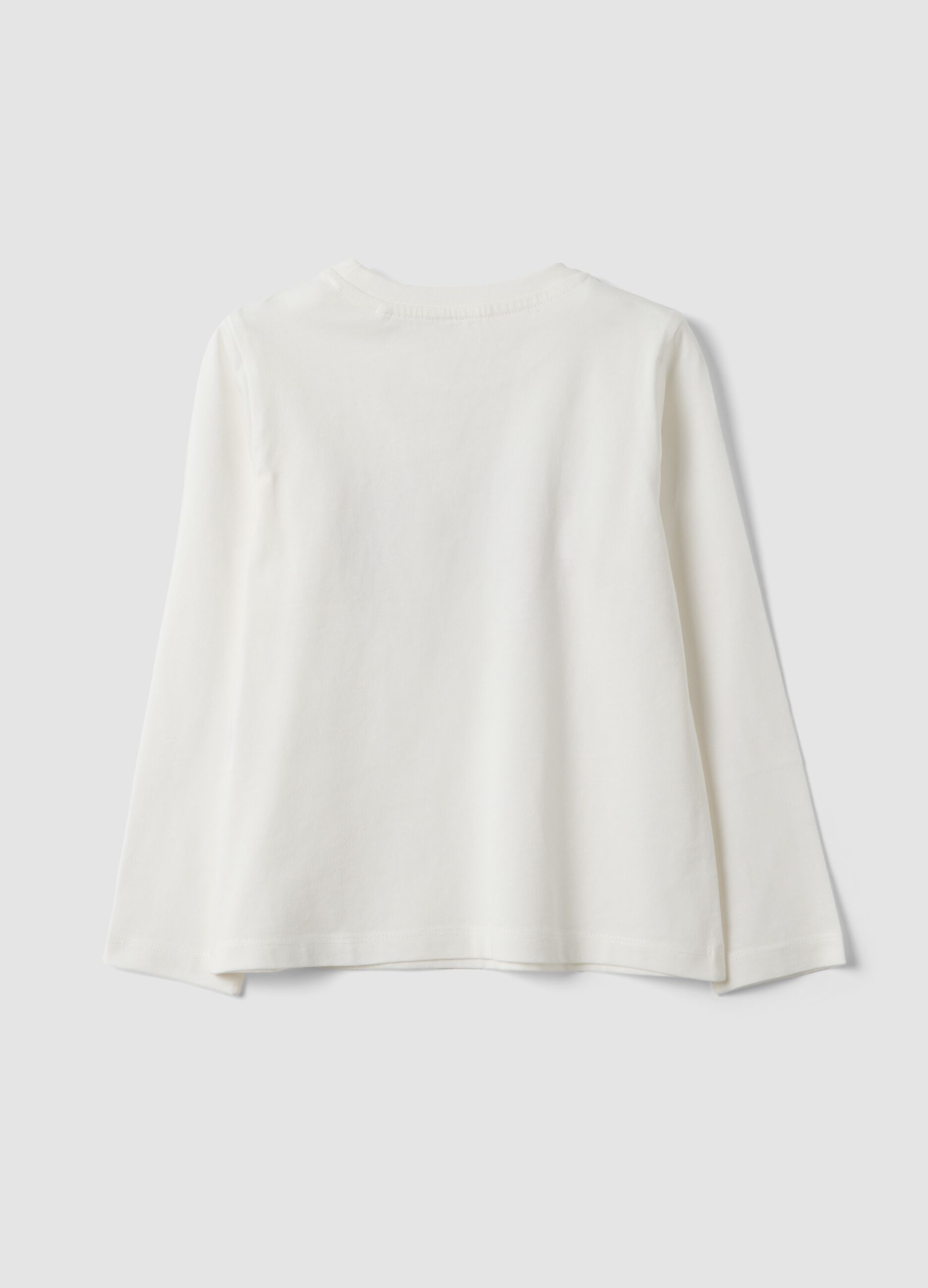T-shirt bianca in puro cotone organico con girocollo