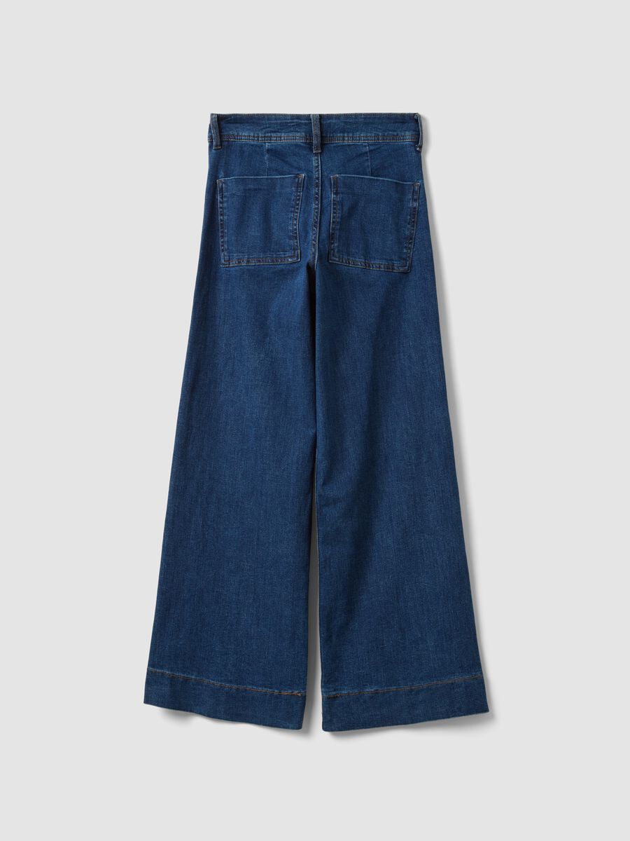 Blue wide-leg jeans in stretch cotton_6