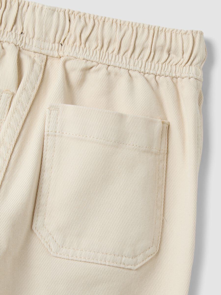 White regular-fit stretch cotton twill trousers_3