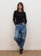 Black regular-fit T-shirt in sheer stretch fabric with pattern_1