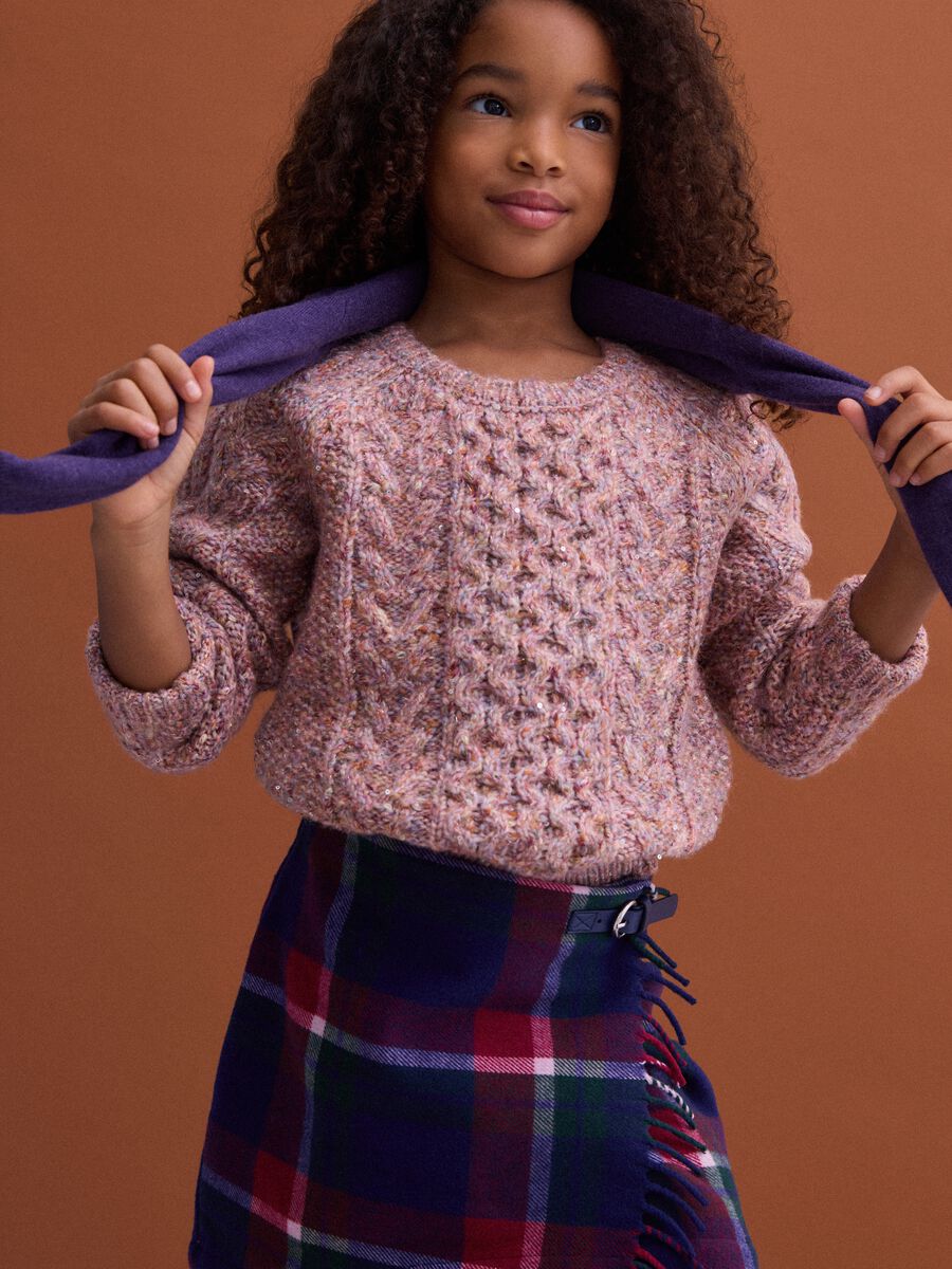 Regular-fit tartan check skirt in a wool and viscose blend_2