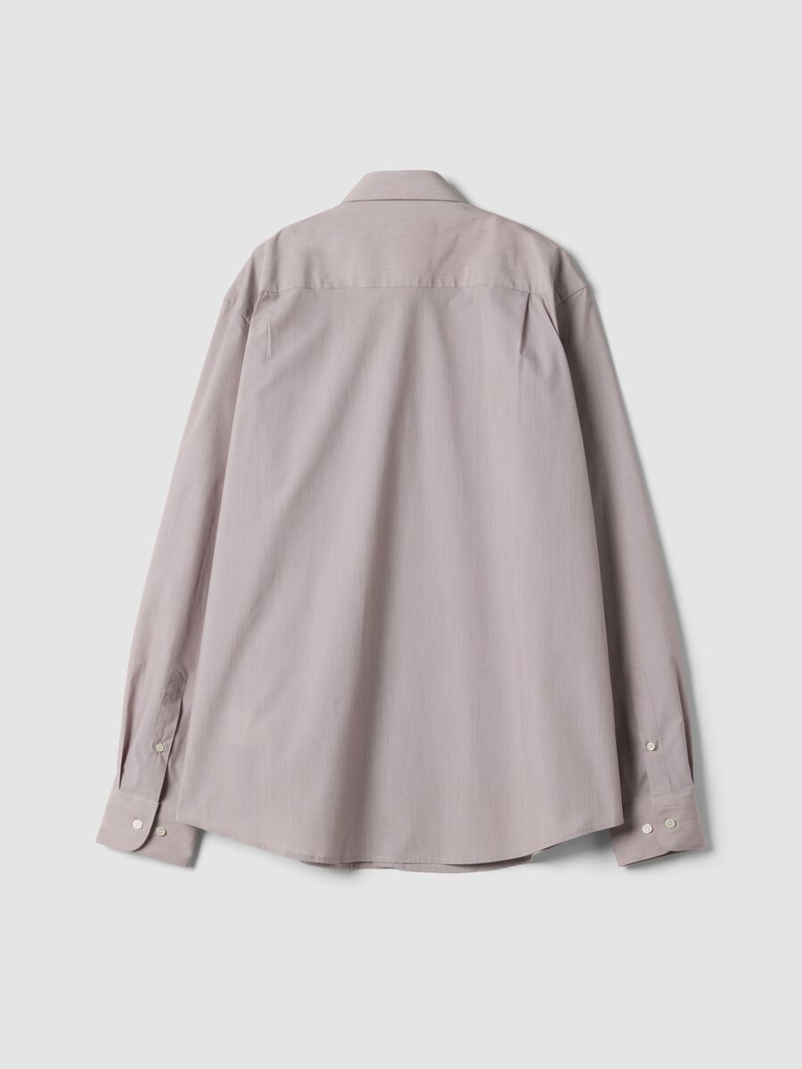 Grey poplin shirt in lyocell blend with easy-iron French collar_2