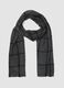 Dark Grey Checked Scarf with Fringes_0