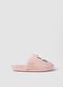 Pantofole rosa da casa morbide aperte sul tallone_0