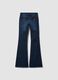 Blue stretch-cotton flared jeans_5