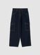 Blue pure cotton cargo jeans_0