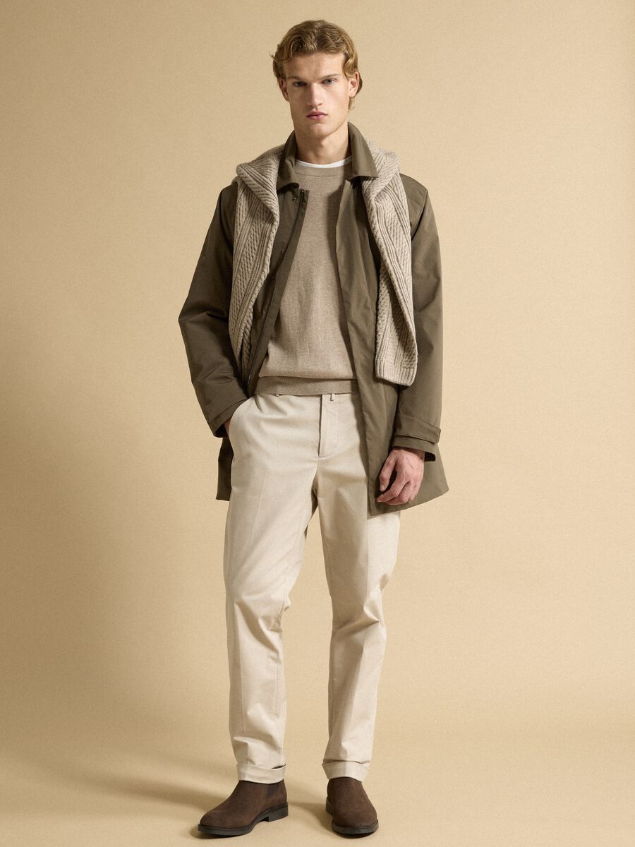 Long brown regular-fit raincoat_2