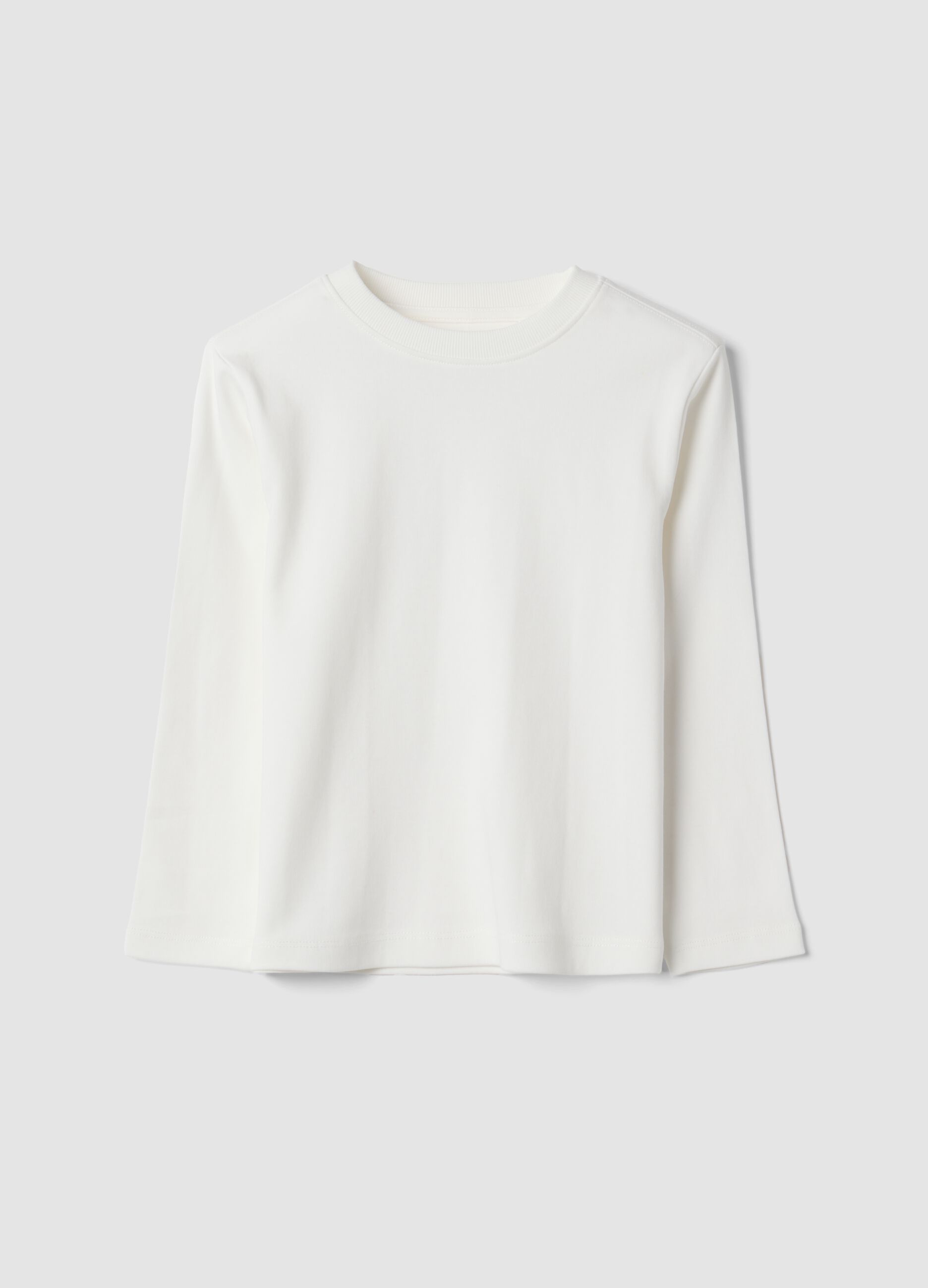 T-shirt bianca girocollo in puro cotone organico