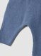 Salopette blu melange in misto cotone organico e lana_3