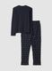 Blue organic cotton crew-neck pyjamas_2