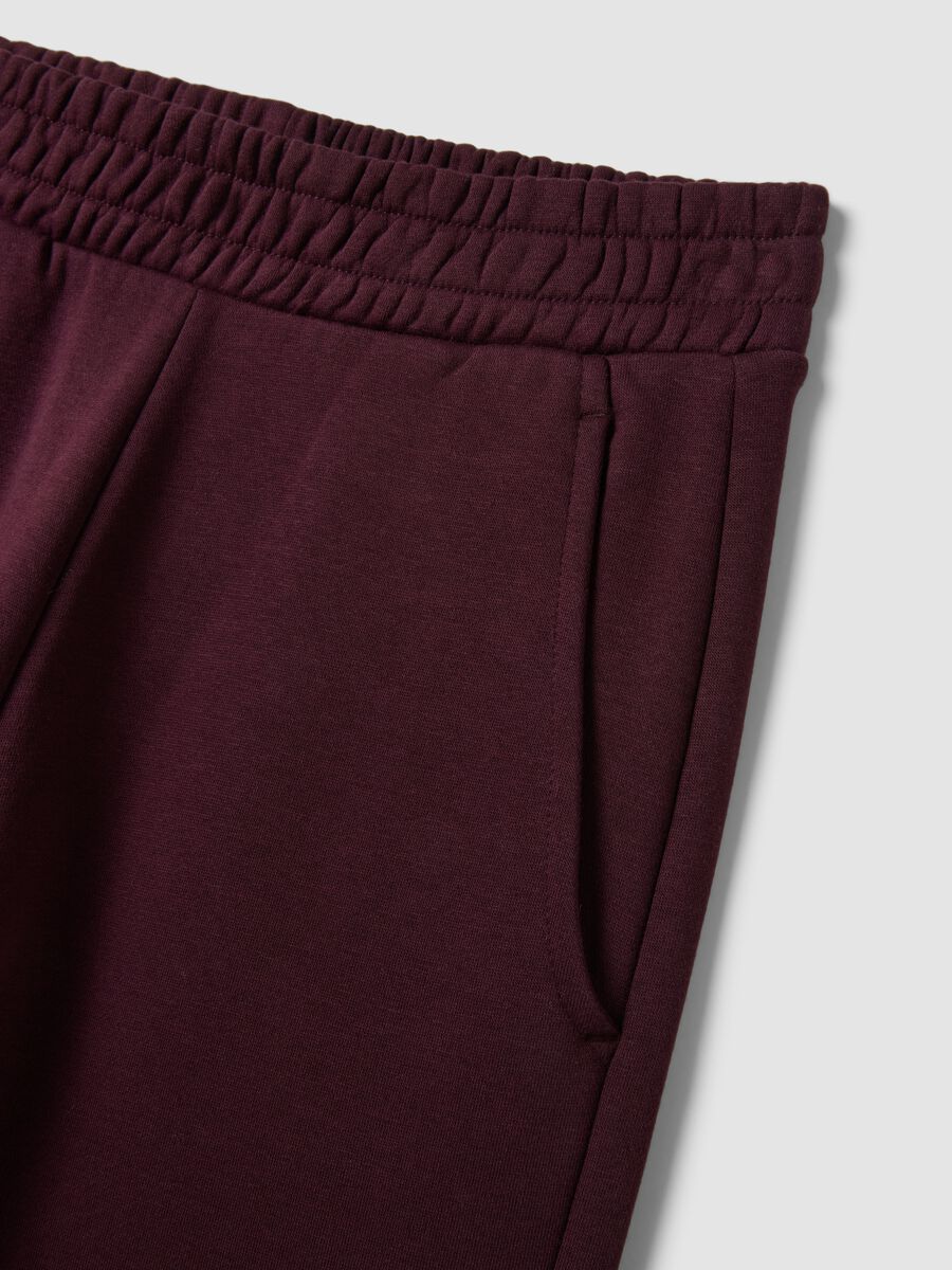 Purple cotton-blend straight-fit trousers_1