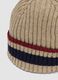 Beige ribbed viscose and wool blend beanie_2