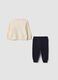 Completo jogging beige in puro cotone con girocollo regular fit_1