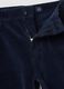 Pantaloni blu in cotone elasticizzato a coste regular fit_1