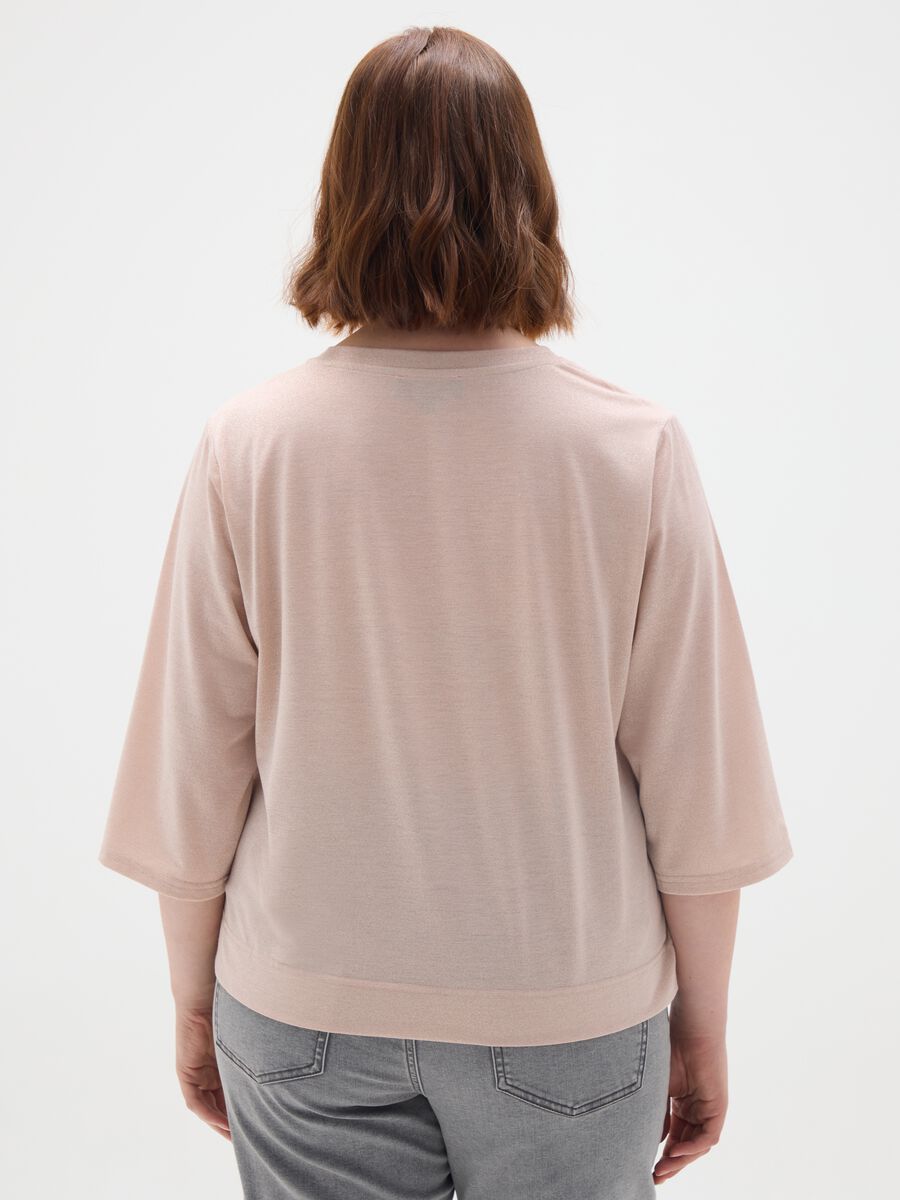 Pink regular fit stretch blend T-shirt_3