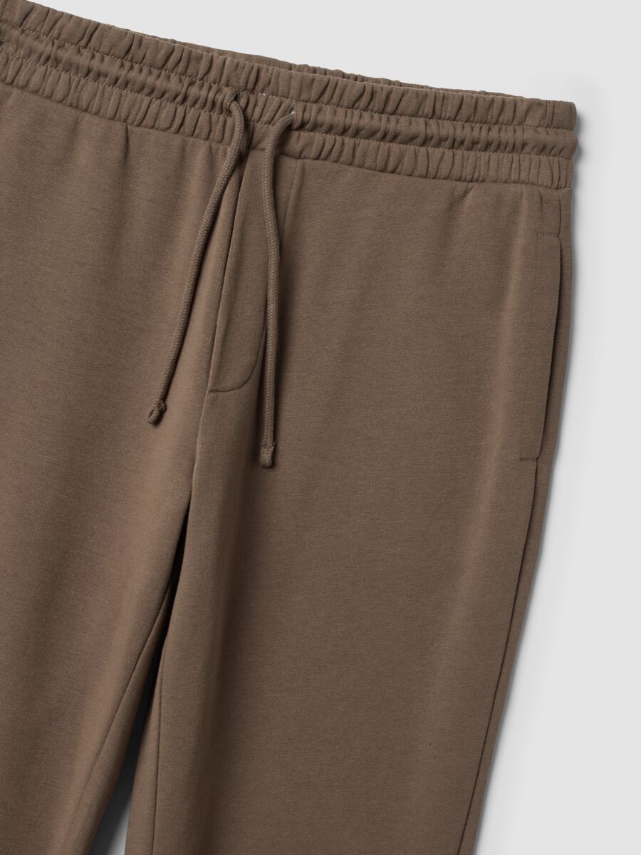 Brown cotton-blend jogger trousers, regular fit_2