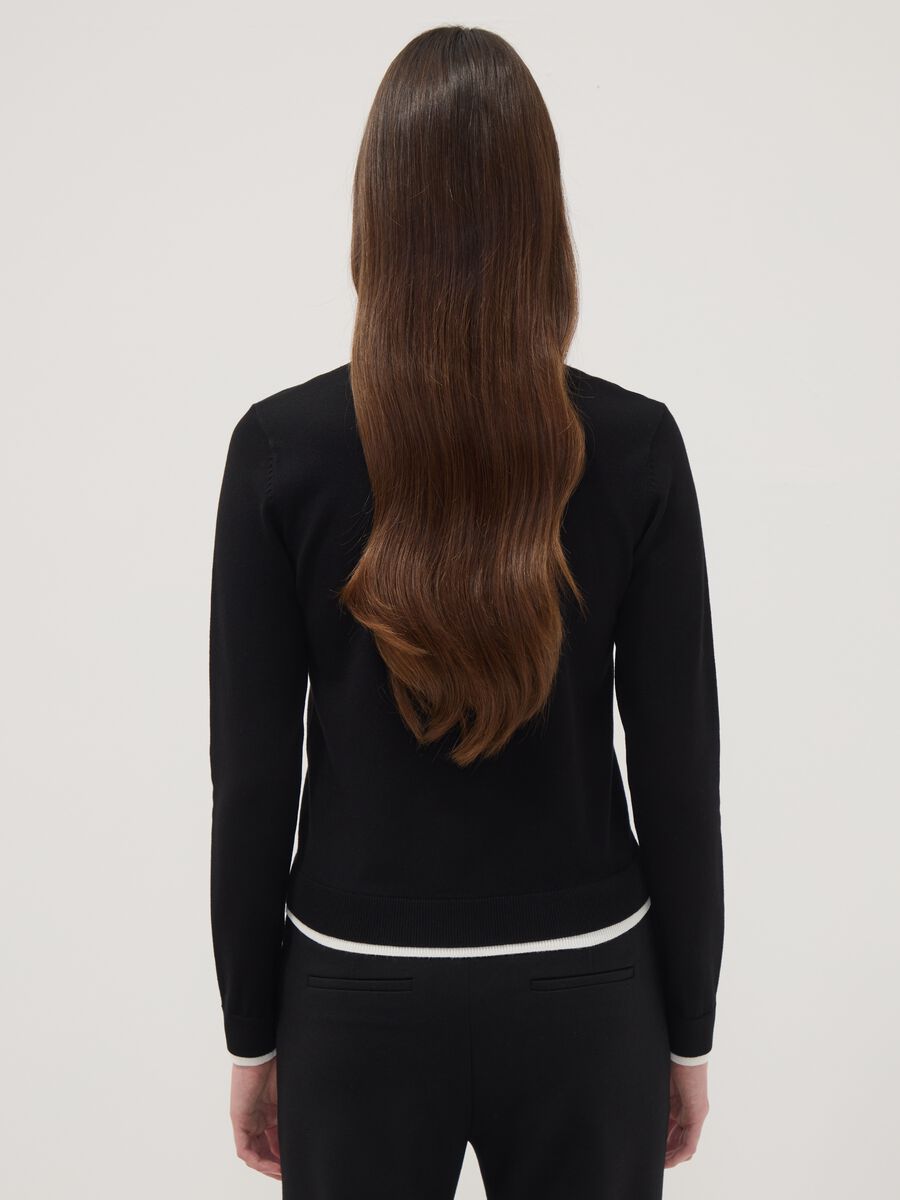Black long-sleeved viscose-blend top_3