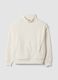 White cotton-blend fleece sweatshirt, regular fit_0
