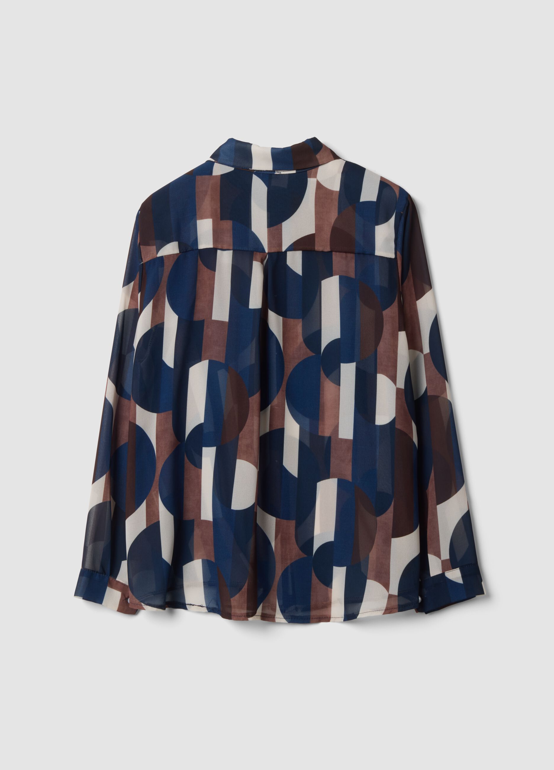 Multicolour patterned regular-fit shirt