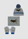 Grey Batman hat, neck warmer and gloves set_0