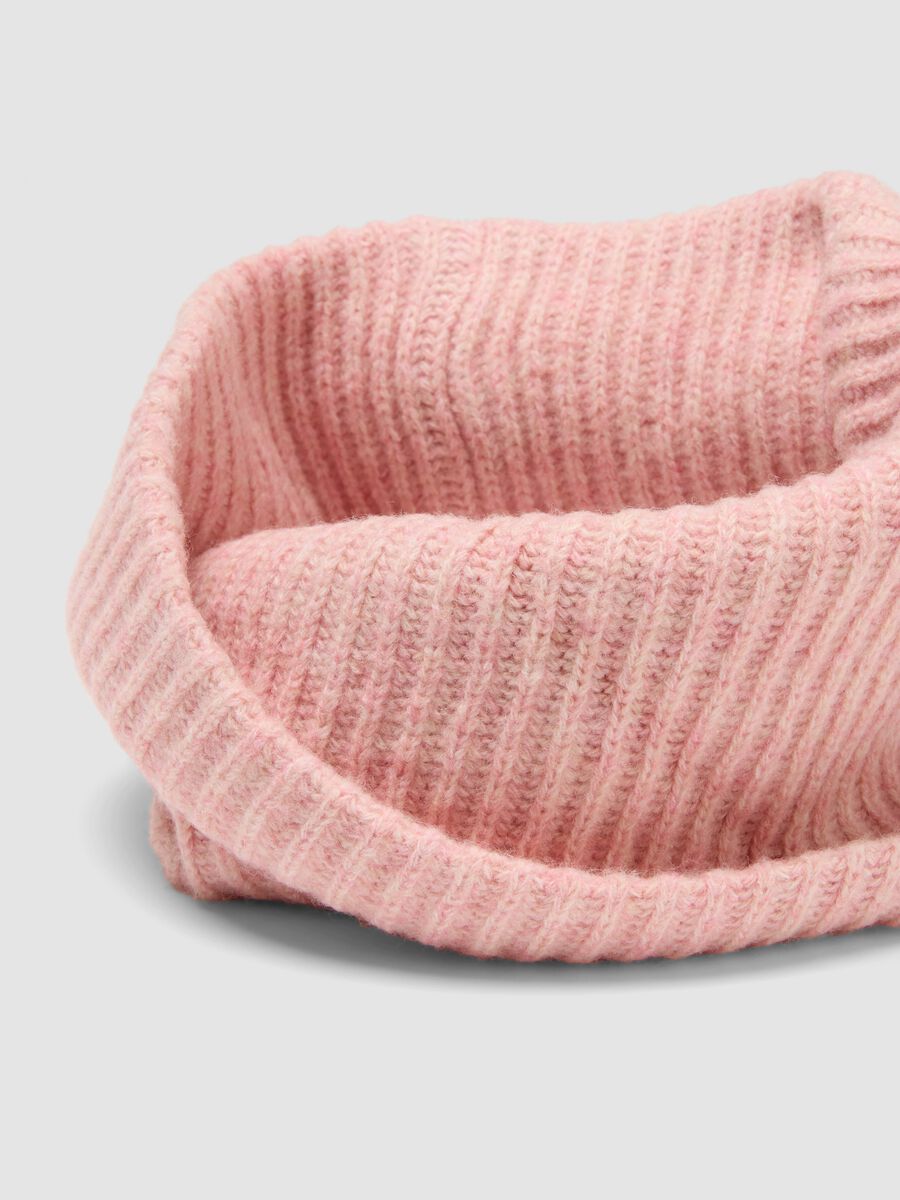 Pink ribbed wool-blend scarf_2