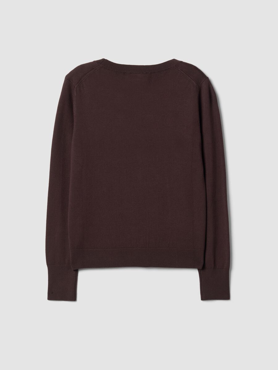 Maglia marrone in misto viscosa girocollo_6