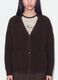 Brown stretch-fabric cardigan with deep V-neckline_2