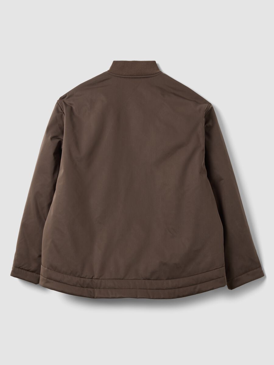 Brown padded regular-fit jacket with zip_2