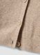 Beige stretch fabric crew-neck oversized cardigan_1