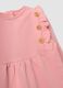 Pink organic cotton romper with ruffle for baby girl_2