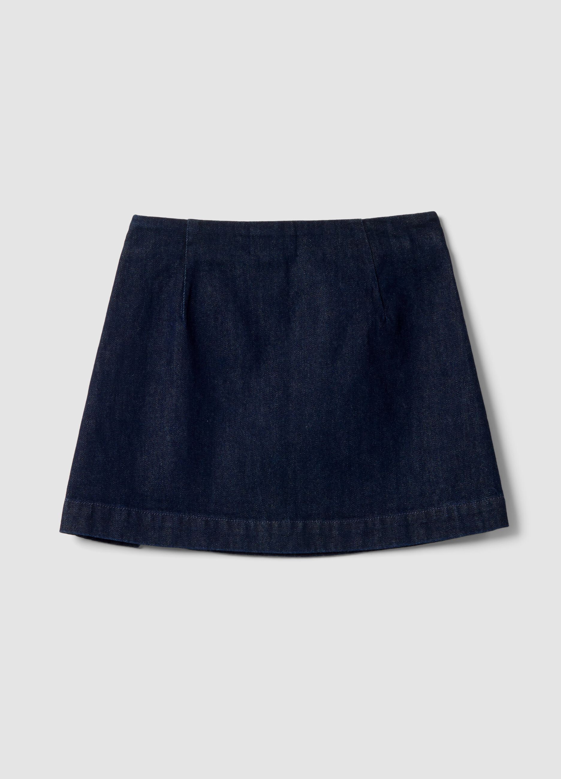 Blue pure cotton denim skirt