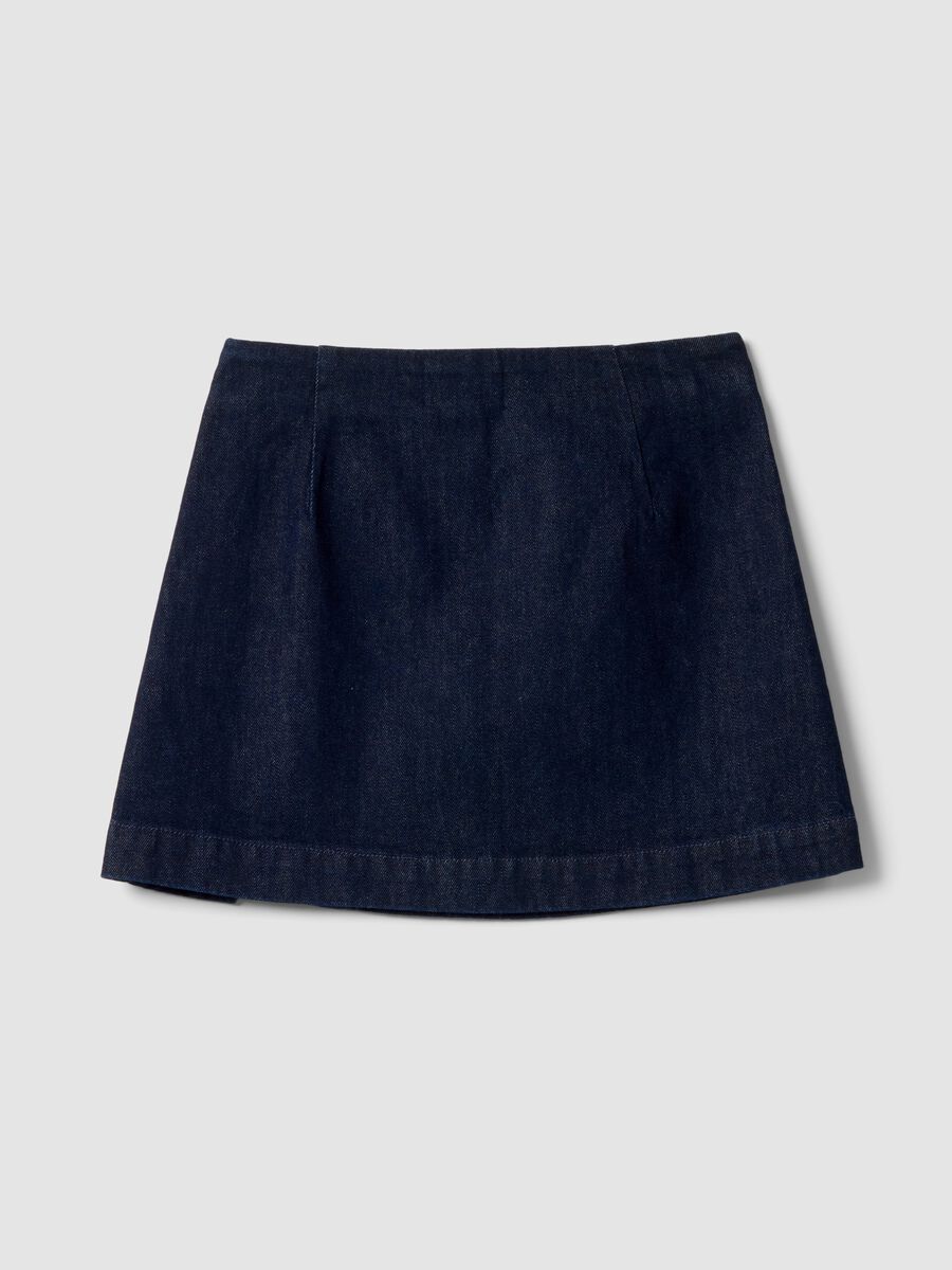 Blue pure cotton denim skirt_6