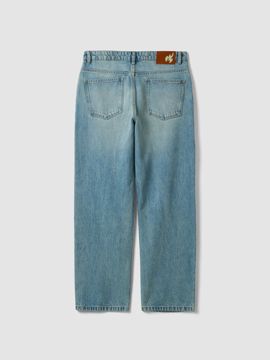 Light blue pure cotton loose-fit jeans_2