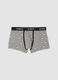 Grey marl organic stretch cotton boxer shorts with Peanuts print_0