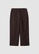 Pantaloni chino marroni in puro cotone baggy fit_0