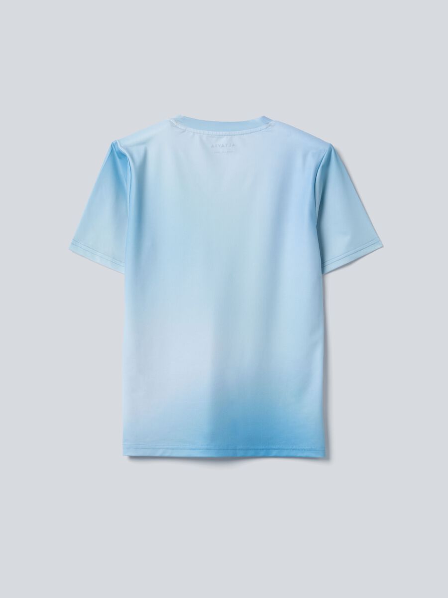 ALTAVIA COURT blue sports T-shirt in stretch technical fabric with tie-dye effect for boys_4
