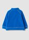 Felpa azzurra con girocollo e zip in pile regular fit_1