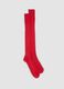 Red long ribbed socks in pure cotton_0